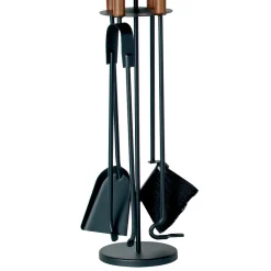 Viadurini Fire Design Kaminbesteck-Werkzeughalter mit 4 Zubehörteilen und Metallstruktur, hergestellt in Italien – Papaya