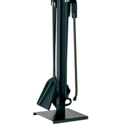 Viadurini Fire Design Kaminbesteck-Werkzeughalter mit Haken, Klemme, Kehrschaufel und Besen. Hergestellt in Italien – Geisha