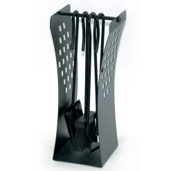 Viadurini Fire Design Kaminbesteck-Werkzeughalter mit modernen Linien aus Metall und 4 Werkzeugen, hergestellt in Italien – Maiko