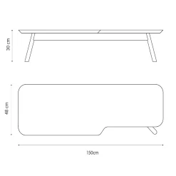 Viadurini Living Moderne Couchtische-Wertvoller Couchtisch aus massivem Eschenholz Made in Italy - Ulm