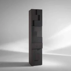 Viadurini Living Anrichte-Wertvoller Hochschrank aus Thermoholz n Lärche 3 Türen und 1 Schublade