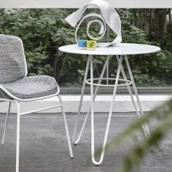 Viadurini in the Garden Garten Beistelltisch-Wertvoller Outdoor-Couchtisch aus HPL und Weißmetall Made in Italy - Dublin