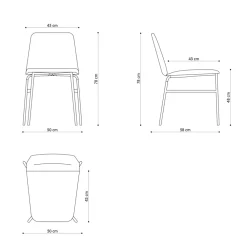 Viadurini Living Moderne Stühle-Wertvoller Stoffstuhl mit Metallbasis Hergestellt in Italien, 2 Stück - Molde
