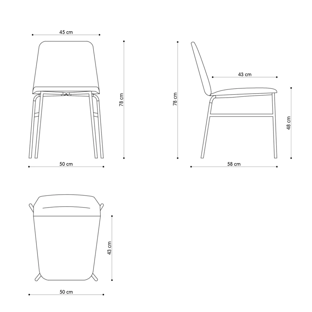 Viadurini Living Moderne Stühle-Wertvoller Stoffstuhl mit Metallbasis Hergestellt in Italien, 2 Stück - Molde