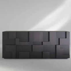 Viadurini Living Sideboards-Wertvolles Sideboard aus Thermoholz n Lärche 3 Türen und 1 Schublade