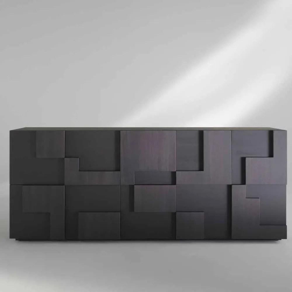 Viadurini Living Sideboards-Wertvolles Sideboard aus Thermoholz n Lärche 3 Türen und 1 Schublade