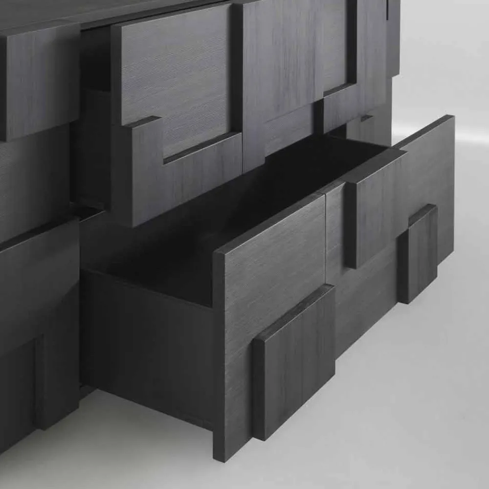 Viadurini Living Sideboards-Wertvolles Sideboard aus Thermoholz n Lärche 3 Türen und 1 Schublade