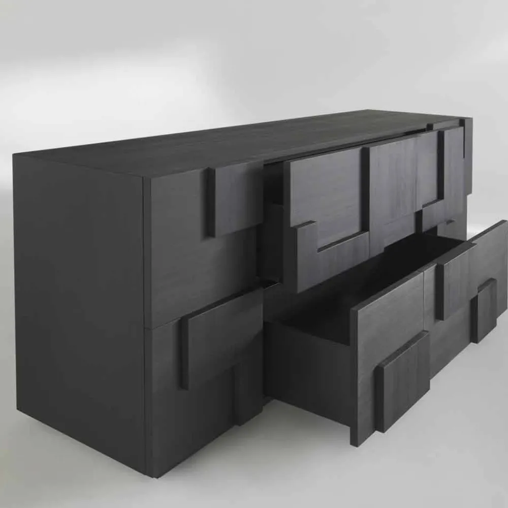 Viadurini Living Sideboards-Wertvolles Sideboard aus Thermoholz n Lärche 3 Türen und 1 Schublade