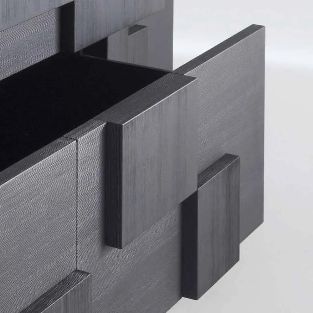 Viadurini Living Sideboards-Wertvolles Sideboard aus Thermoholz n Lärche 3 Türen und 1 Schublade