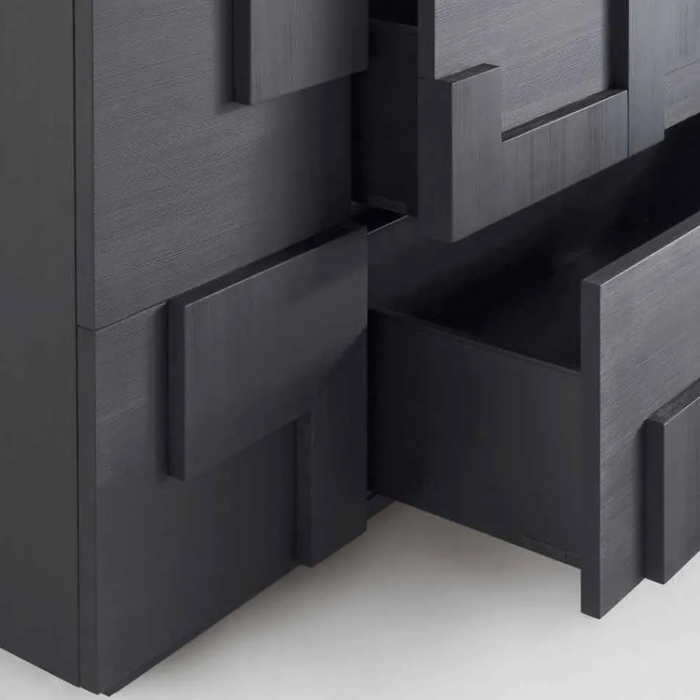 Viadurini Living Sideboards-Wertvolles Sideboard aus Thermoholz n Lärche 3 Türen und 1 Schublade