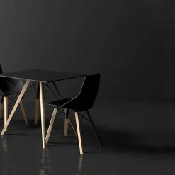 Vondom Design Stühle-Wohn- oder Küchenstühle aus Polypropylen und Holz - Faz Wood von