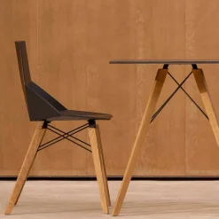Vondom Design Stühle-Wohn- oder Küchenstühle aus Polypropylen und Holz - Faz Wood von