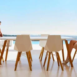 Vondom Design Stühle-Wohn- oder Küchenstühle aus Polypropylen und Holz - Faz Wood von