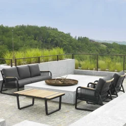 Viadurini in the Garden Garten Lounge Set-Wohnzimmer aus Aluminium mit Details aus brasilianischem Teakholz - Tagebuch