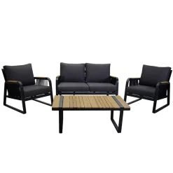 Viadurini in the Garden Garten Lounge Set-Wohnzimmer aus Aluminium mit Details aus brasilianischem Teakholz - Tagebuch