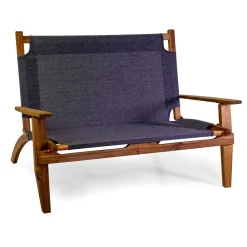 Viadurini in the Garden Garten Lounge Set-Wohnzimmer aus geöltem Akazienholz in Naturfarbe und Stoff - Bottega