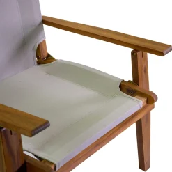 Viadurini in the Garden Garten Lounge Set-Wohnzimmer aus geöltem Akazienholz in Naturfarbe und Stoff - Bottega