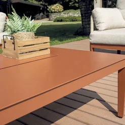 Viadurini in the Garden Garten Lounge Set-Wohnzimmer, bestehend aus 2 Sesseln, 1 Sofa und Couchtisch aus Aluminium - Symphony