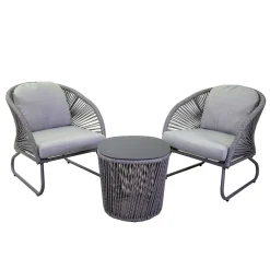 Viadurini in the Garden Garten Lounge Set-Wohnzimmer bestehend aus 2 Sesseln mit Couchtisch - Suitcase