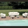 Viadurini in the Garden Garten Lounge Set-Wohnzimmer, bestehend aus 2 Sesseln, 1 Sofa und 2 Couchtischen aus Aluminium - Fusion