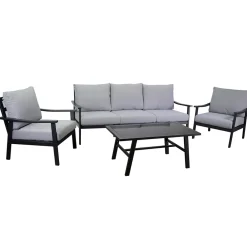 Viadurini in the Garden Garten Lounge Set-Wohnzimmer, bestehend aus 1 Sofa, 2 Sesseln und 1 Couchtisch - Tisch
