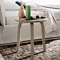 Viadurini Living Moderne Couchtische-Wohnzimmer Couchtisch mit runder lackierter MDF-Platte Made in Italy, Precious - Tobiko