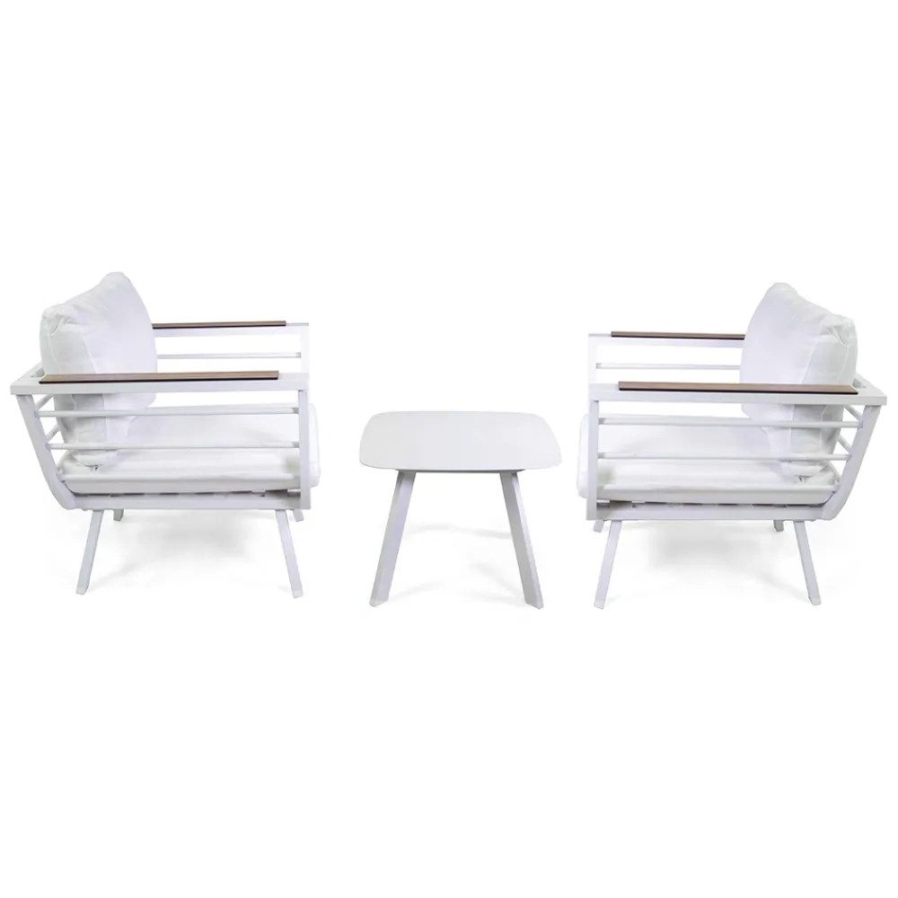 Viadurini in the Garden Garten Lounge Set-Wohnzimmer im Freien, bestehend aus 2 Sesseln und 1 Aluminiumtisch - Righello