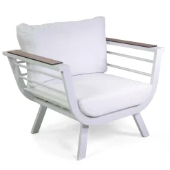 Viadurini in the Garden Garten Lounge Set-Wohnzimmer im Freien, bestehend aus 2 Sesseln und 1 Aluminiumtisch - Righello