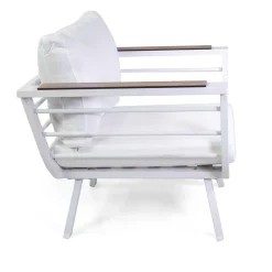 Viadurini in the Garden Garten Lounge Set-Wohnzimmer im Freien, bestehend aus 2 Sesseln und 1 Aluminiumtisch - Righello