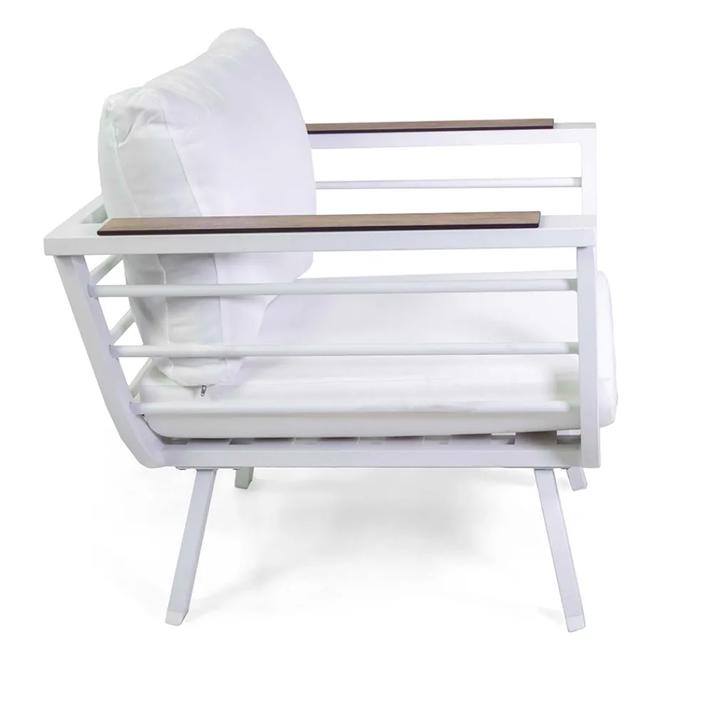 Viadurini in the Garden Garten Lounge Set-Wohnzimmer im Freien, bestehend aus 2 Sesseln und 1 Aluminiumtisch - Righello