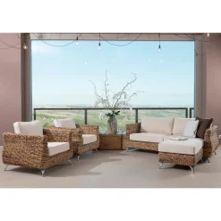 Viadurini in the Garden Garten Lounge Set-Wohnzimmer im Freien in Bananenweberei mit Kissen - Legolas