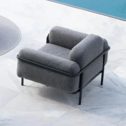 Viadurini in the Garden Garten Lounge Set-Wohnzimmer im Freien mit Sofa und 2 Sesseln aus Stoff Made in Italy - Suki