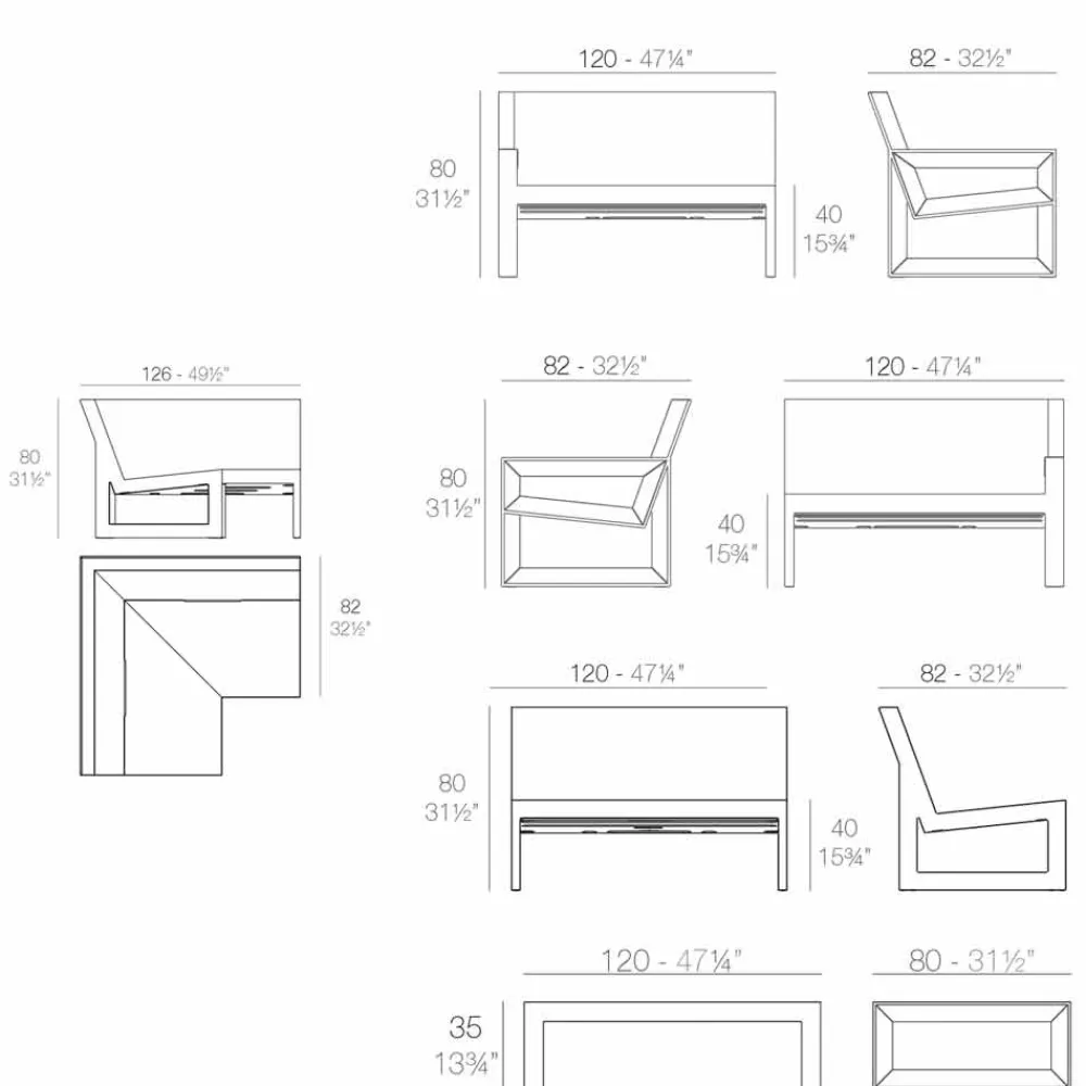 Vondom Garten Lounge Set-Wohnzimmer im Freien von Frame aus Polyethylen in modernem Design