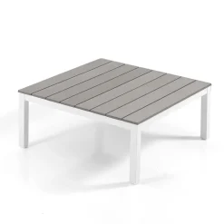 Viadurini in the Garden Garten Lounge Set-Wohnzimmer im Innen- und Außenbereich mit Sofa und Couchtisch aus mattweißem Aluminium – Dire