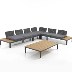 Viadurini in the Garden Garten Lounge Set-Wohnzimmer im Innen- und Außenbereich, bestehend aus 1 Ecksofa und 1 Couchtisch – Savoir