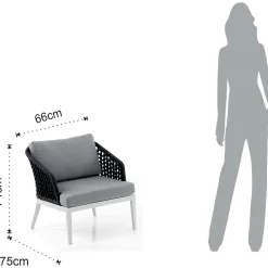 Viadurini in the Garden Garten Lounge Set-Wohnzimmer im Innen- und Außenbereich mit 2 Sesseln, 1 Sofa und 1 Couchtisch – Sortir