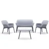 Viadurini in the Garden Garten Lounge Set-Wohnzimmer mit 1 Sofa, 2 Sesseln und 1 Couchtisch aus Polypropylen - Maschine