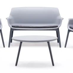 Viadurini in the Garden Garten Lounge Set-Wohnzimmer mit 1 Sofa, 2 Sesseln und 1 Couchtisch aus Polypropylen - Maschine