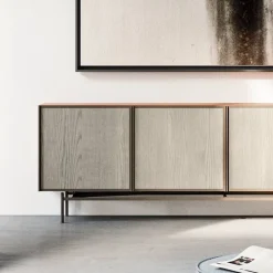 Viadurini Living Sideboards-Wohnzimmer- oder Eingangs-Sideboard aus ökologischem Holz und Metall 4 Türen Luxus - Aaron