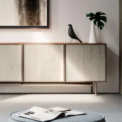 Viadurini Living Sideboards-Wohnzimmer- oder Eingangs-Sideboard aus ökologischem Holz und Metall 4 Türen Luxus - Aaron