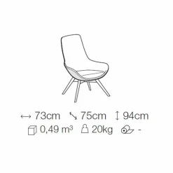 Viadurini Living Moderne Sessel-Wohnzimmer Sessel aus Leder und Stoff mit Holzsockel Made in Italy - Ama