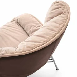 Viadurini Living Moderne Sessel-Wohnzimmer Sessel aus Leder und Stoff mit verchromter Basis Made in Italy - Litchi