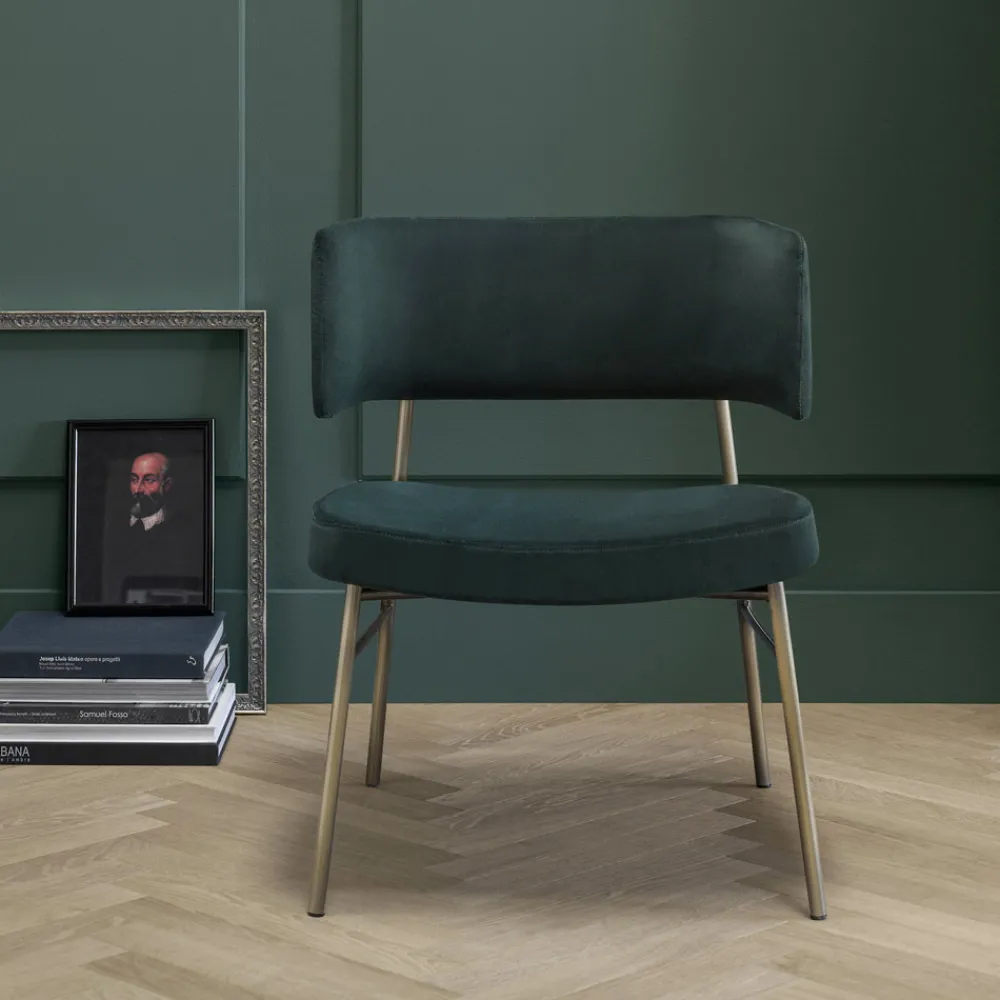 Viadurini Living Moderne Sessel-Wohnzimmer Sessel aus Samt mit Metallstruktur Made in Italy - Alaska