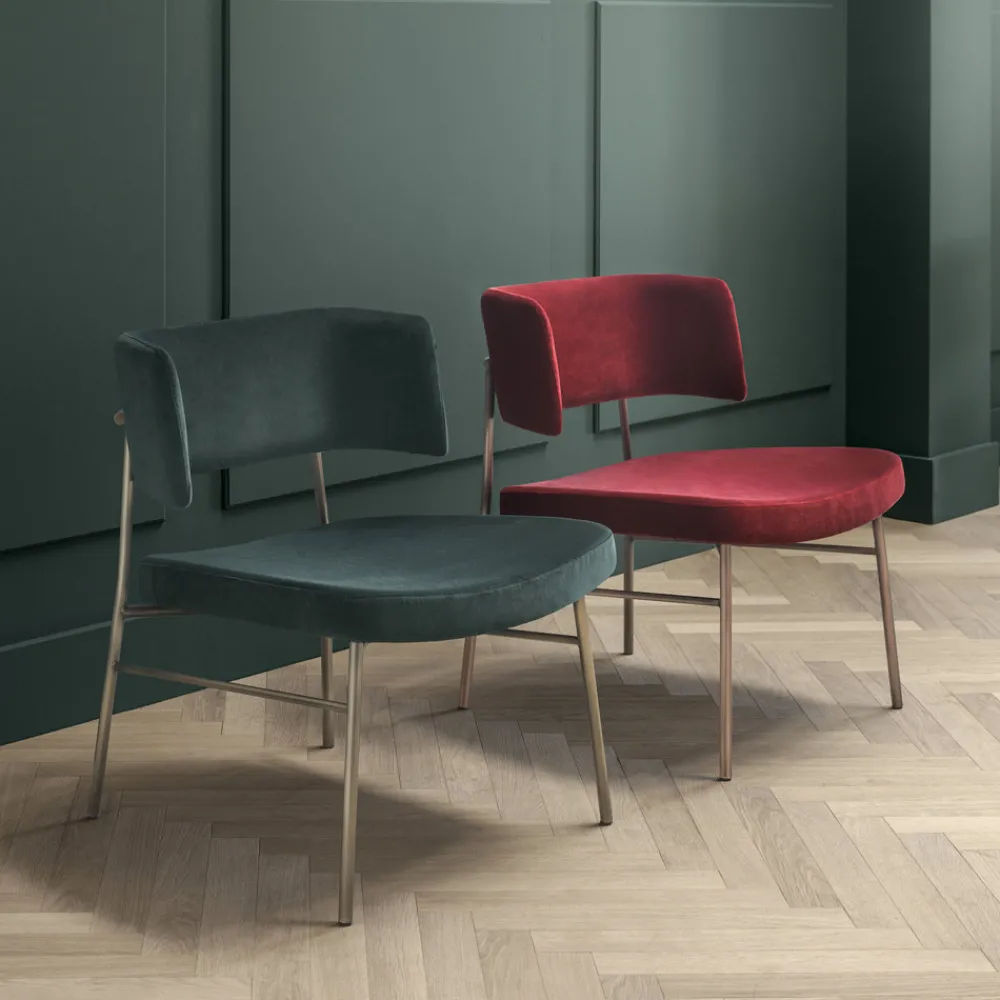 Viadurini Living Moderne Sessel-Wohnzimmer Sessel aus Samt mit Metallstruktur Made in Italy - Alaska