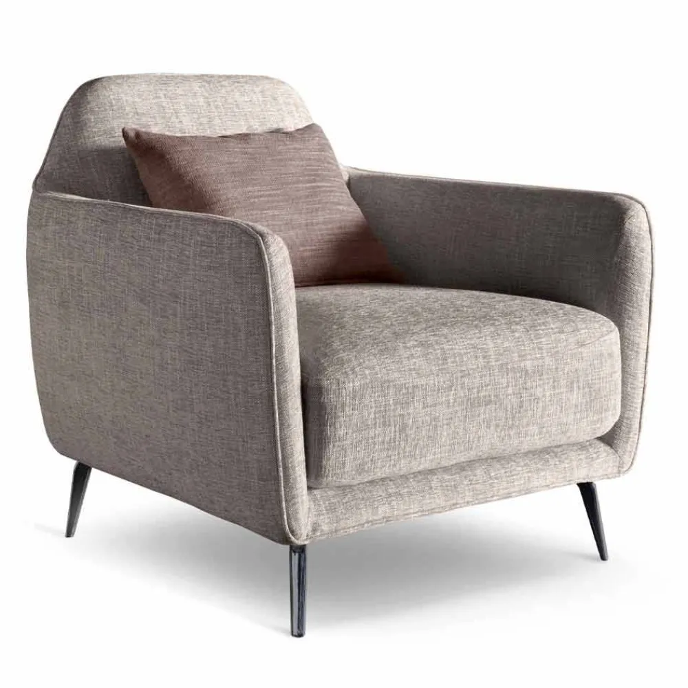 Viadurini Living Moderne Sessel-Wohnzimmer Sessel aus Stoff mit Metallfüßen Made in Italy - Cherry