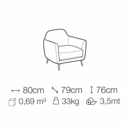 Viadurini Living Moderne Sessel-Wohnzimmer Sessel aus Stoff mit Metallfüßen Made in Italy - Cherry