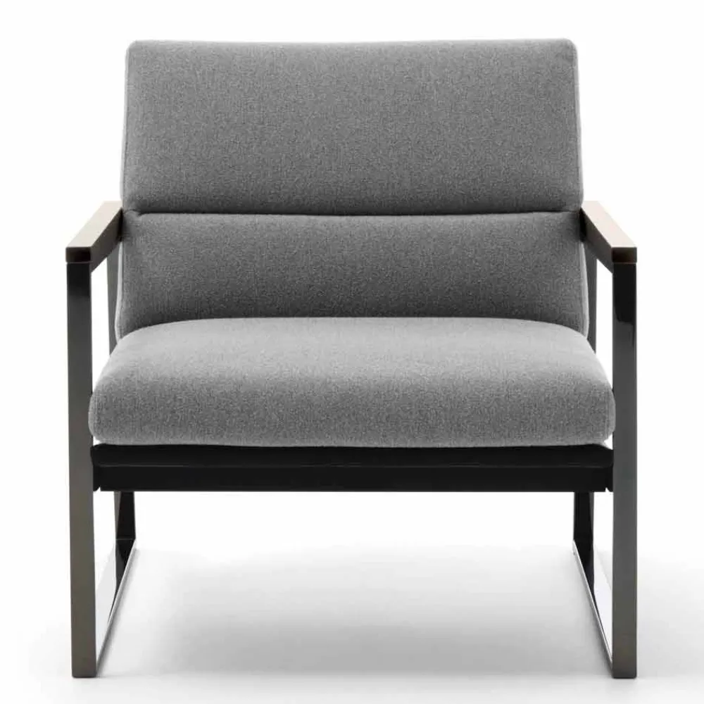 Viadurini Living Moderne Sessel-Wohnzimmer Sessel aus Stoff, Leder und Edelmetall Made in Italy - Milla