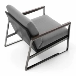 Viadurini Living Moderne Sessel-Wohnzimmer Sessel aus Stoff, Leder und Edelmetall Made in Italy - Milla