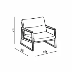 Viadurini Living Moderne Sessel-Wohnzimmer Sessel aus Stoff, Leder und Edelmetall Made in Italy - Milla