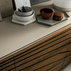 Viadurini Living Sideboards-Wohnzimmer Sideboard aus lackiertem Mdf 3 Türen mit Siebdruck Intarsien - Saronno